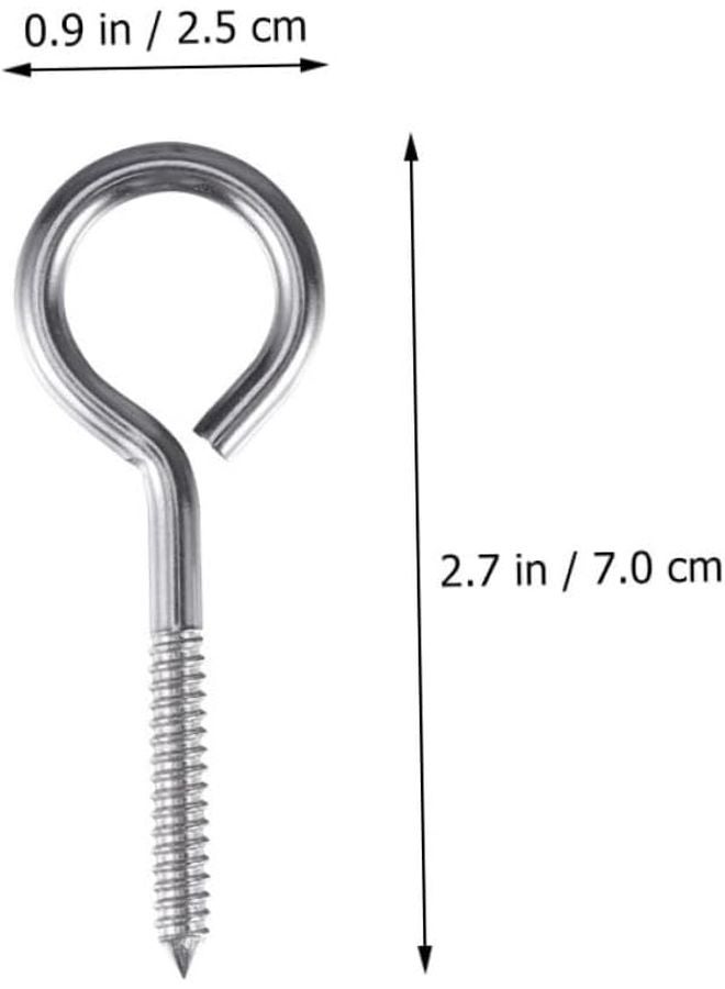 خطافات براغي عين فولاذية مقاومة للصدأ متينة لتعليق النباتات والأضواء للاستخدام الداخلي والخارجي - Image 3