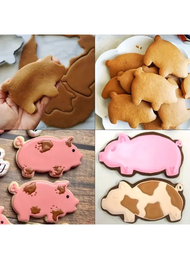 Stainless Steel Cookie Cutters Set Of 3 Pcs Pig Design For Holiday Baking Christmas Halloween Easter - Image 2