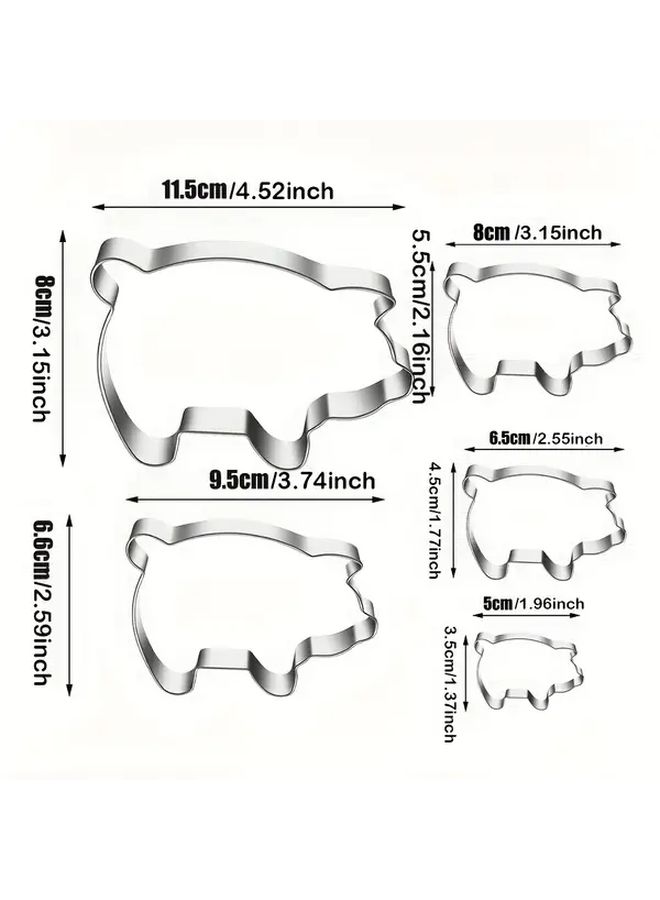 Stainless Steel Cookie Cutters Set Of 3 Pcs Pig Design For Holiday Baking Christmas Halloween Easter - Image 3