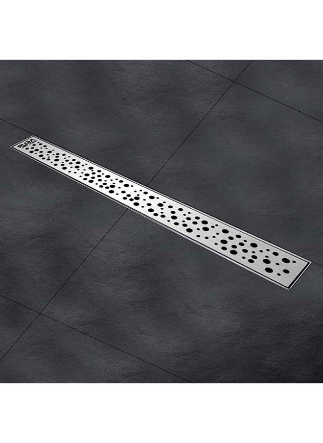 Pura - Shower Drain Grate Dots 45 Cm -Silver - Image 1