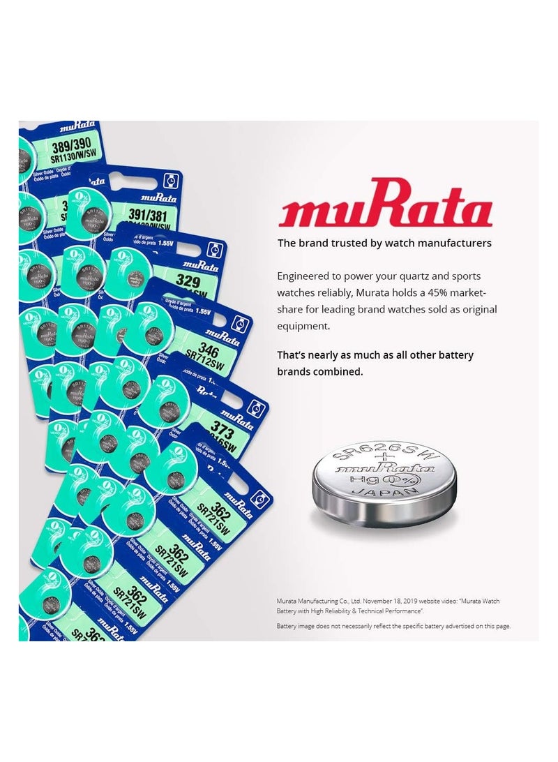 Murata 394 / SR 936SW Watch Battery Made in Japan Pack of 5 - Image 2
