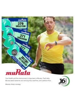 muRATA Murata 394 / SR 936SW Watch Battery Made in Japan Pack of 5  - Image 3