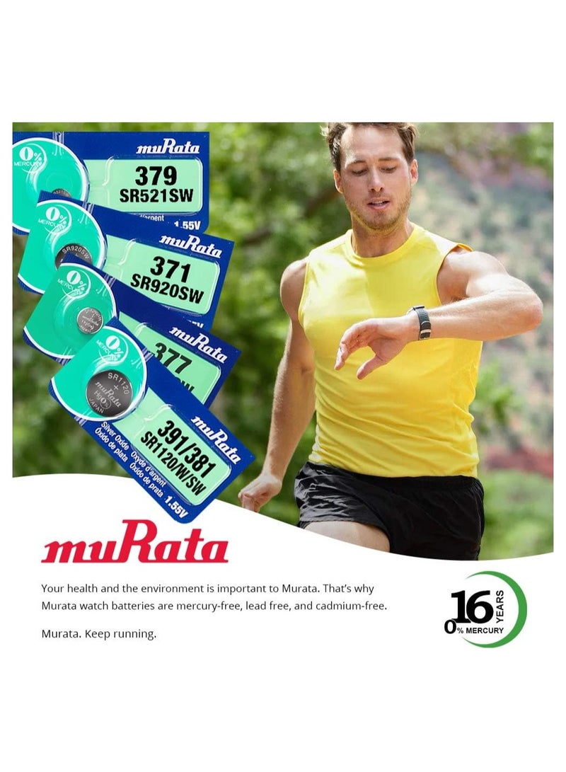 Murata 394 / SR 936SW Watch Battery Made in Japan Pack of 5 - Image 3