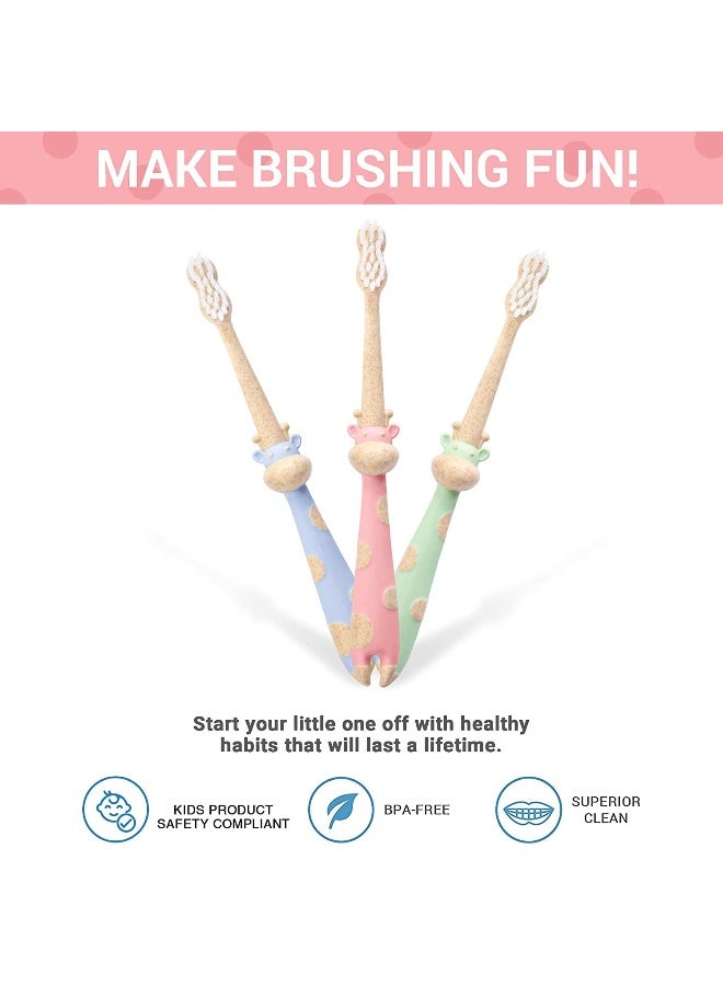 AnPei فرشاة أسنان للأطفال من ANPEI ROARex نباتية وصديقة للبيئة مصنوعة من النباتات زرافة صغيرة حلوة 100% قابلة للتحلل والتسميد 1 من أجل الكوكب - Image 3