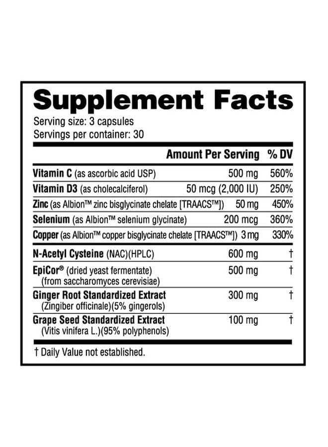 نوترا بايو NutraBio Immune - مكمل غذائي لدعم المناعة - مكمل غذائي لتعزيز المناعة - 90 كبسولة نباتية - Image 2