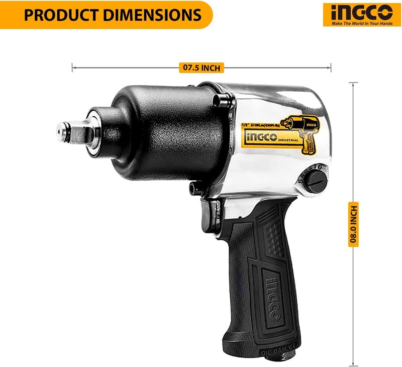 INGCO Arna Power Tools & Hand Tools Air Impact Fixed Square - Image 2