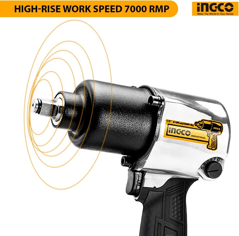 INGCO Arna Power Tools & Hand Tools Air Impact Fixed Square - Image 4