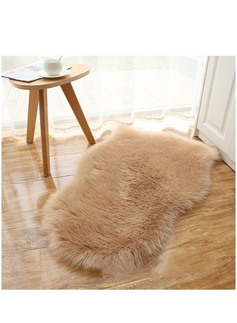 Bluejw سجادة قطيفة للزينة قطعة واحدة بني مقاس 40×60 سم