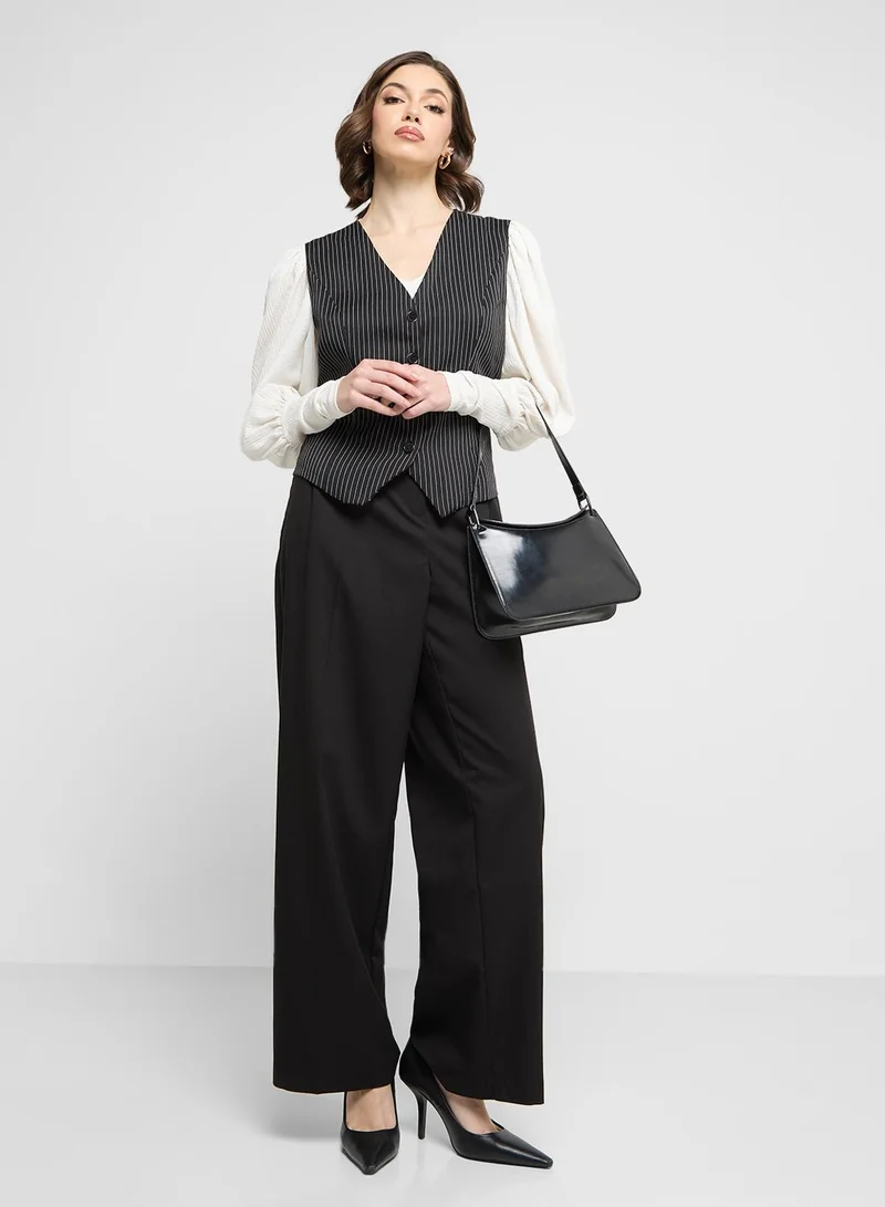 فيرو مودا Mid-Waist Wide Dad Pants 30"