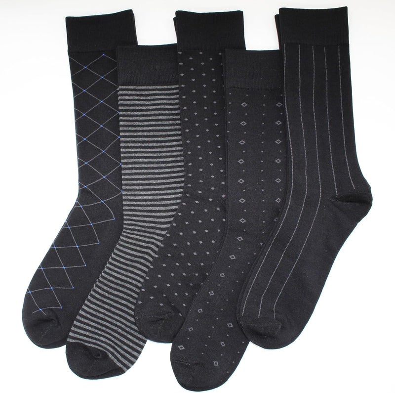 TOEJYJ Mens Fun Dress Socks, Pattern Funny Casual Socks Pack, Colorful Striped Cotton Novelty Socks Size 10-13 - Image 2