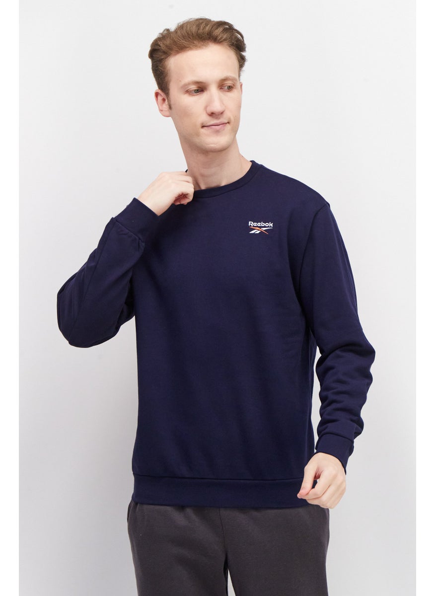 Reebok Men Sportswear Fit Embroidered Logo Sweatshirt, Navy  - Image 1