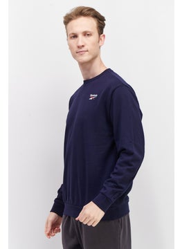 Reebok Men Sportswear Fit Embroidered Logo Sweatshirt, Navy  - Image 4