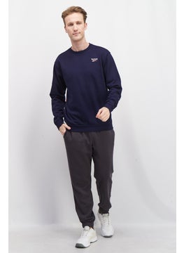 Reebok Men Sportswear Fit Embroidered Logo Sweatshirt, Navy  - Image 3