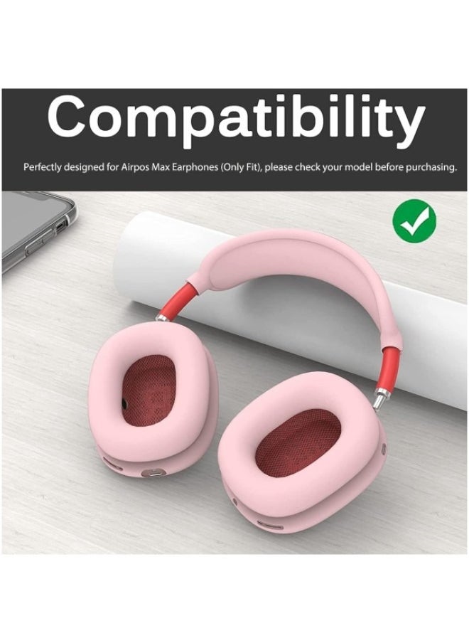 Generic - Fegishilly Case Cover Compatible with AirPods Max, Anti-Scratch Ear Pad Covers/Ear Cups Cover/Headband Cover for AirPods Max, Silicone Shockproof Accessories Cover Protector for AirPods Max (PINK) - Image 1