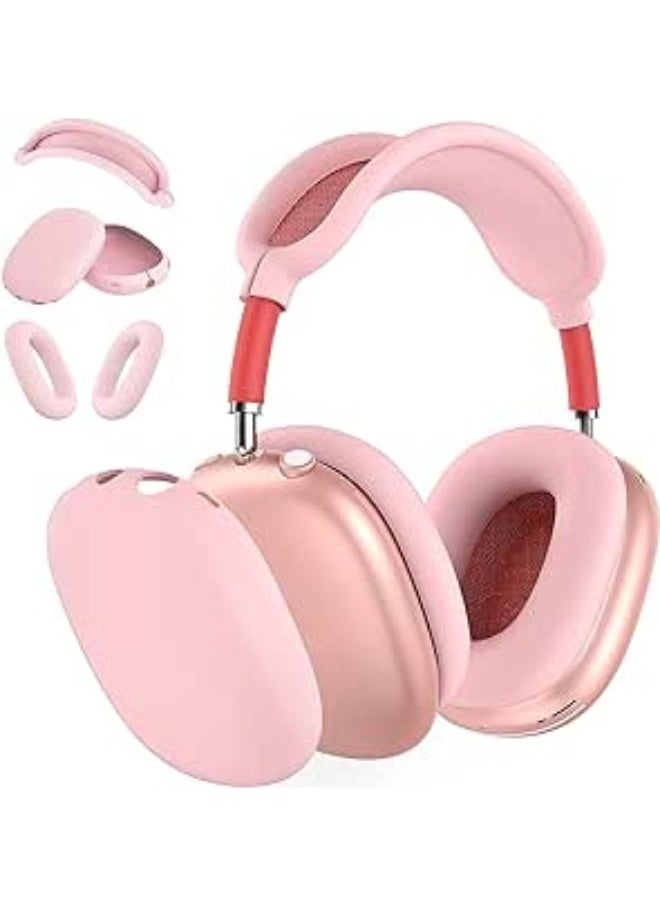 Generic - Fegishilly Case Cover Compatible with AirPods Max, Anti-Scratch Ear Pad Covers/Ear Cups Cover/Headband Cover for AirPods Max, Silicone Shockproof Accessories Cover Protector for AirPods Max (PINK) - Image 1