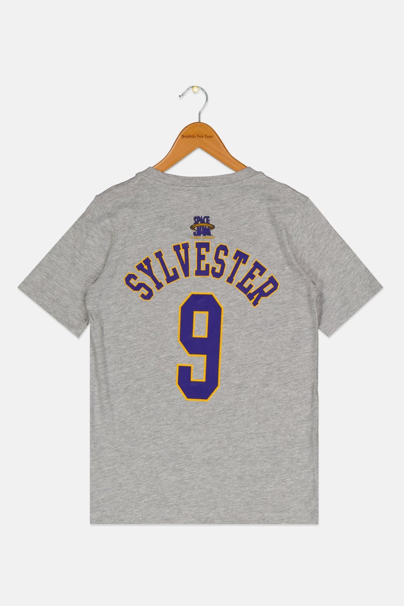 Space Jam Kids Boy Crew Neck Short Sleeve Graphic Print T-Shirt, Grey - Image 2