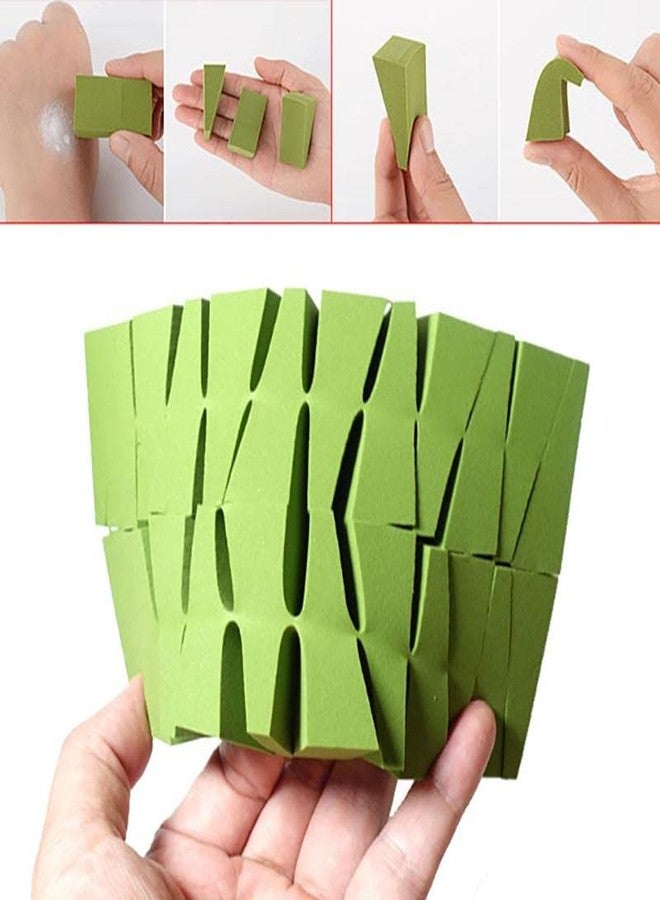 Simxen إسفنجة مكياج سيمكسن لمكياج البودرة مجموعة إسفنجات مثلثة الشكل 24 قطعة إسفنجة مثلثة صغيرة رطبة وجافة نبيذي - Image 1