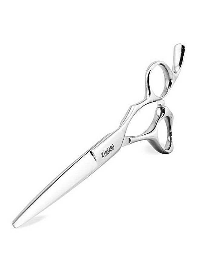 KINSARO مقص شعر احترافي مقاس 5.5 بوصة مقص حلاق مقص قص شعر مقص قص شعر مقص تصفيف شعر مقص شعر 440C بفتحة عمياء وحافة محدبة - Image 2
