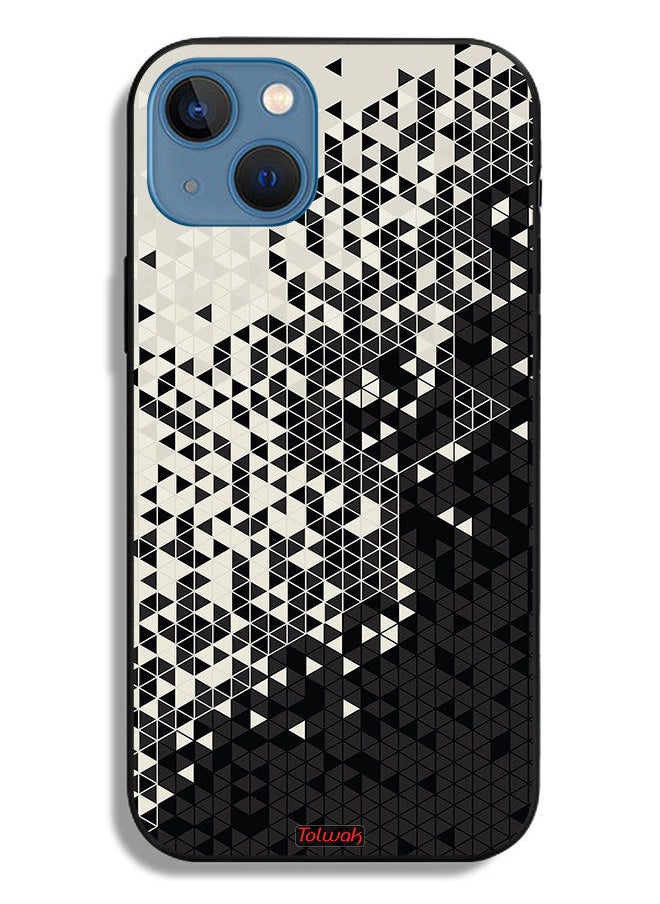 Tolwak Apple iPhone 13 Protective Case Pattern Digital Art Triangle  - Image 2