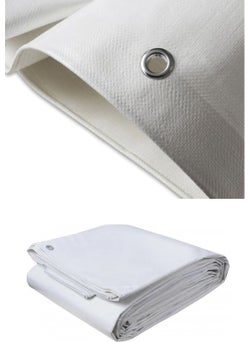 Edoplast 6x6 Meters White Size PVC Tarpaulin Ready Made Tent Canopy Waterproof Awning Protective Protection Cover Encapsulated  - Image 1
