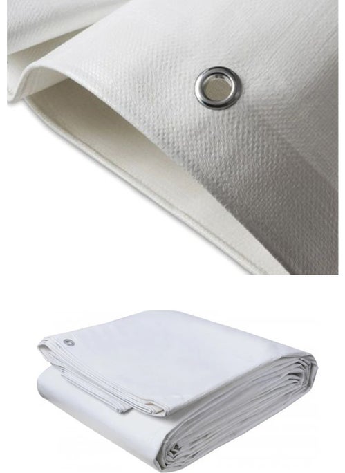 6x6 Meters White Size PVC Tarpaulin Ready Made Tent Canopy Waterproof Awning Protective Protection Cover Encapsulated