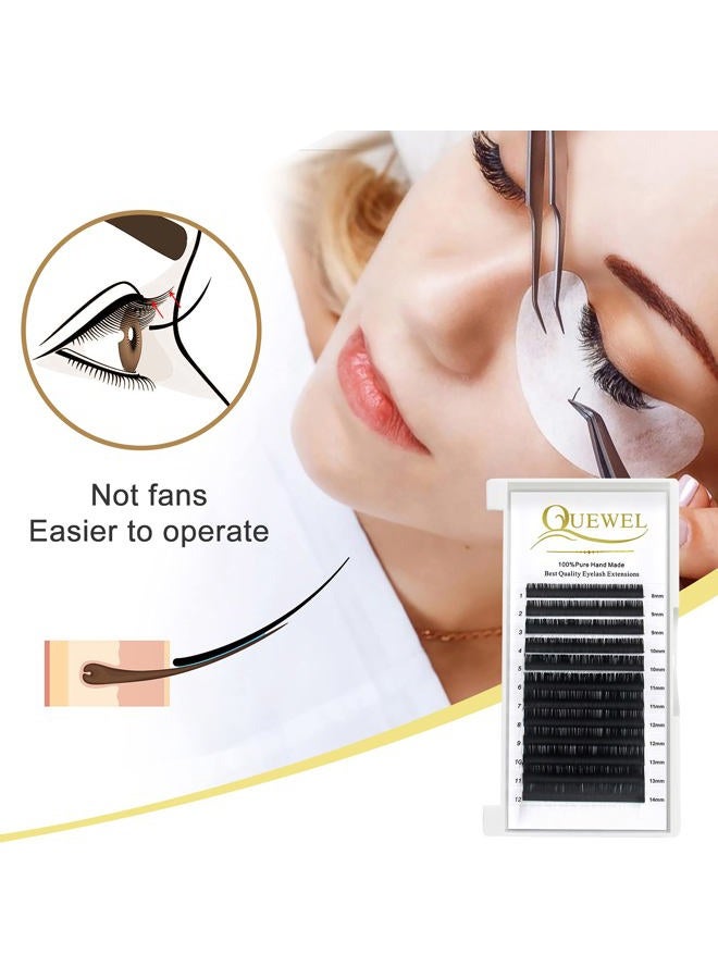 QUEWEL Eyelash Extension Supplies 0.10 C Curl Mix-8-14mm Classic Individual Lash Extensions|Optinal 0.03/0.05/0.07/0.10/0.15/0.20 C/D Single 8-25mm Mix 8-14mm 15-20mm 20-25mm|(0.10 C MIX-8-14mm) - Image 5