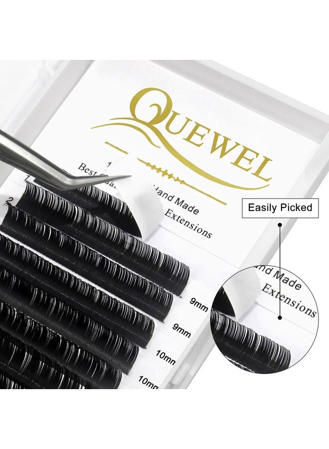QUEWEL Eyelash Extension Supplies 0.10 C Curl Mix-8-14mm Classic Individual Lash Extensions|Optinal 0.03/0.05/0.07/0.10/0.15/0.20 C/D Single 8-25mm Mix 8-14mm 15-20mm 20-25mm|(0.10 C MIX-8-14mm) - Image 2