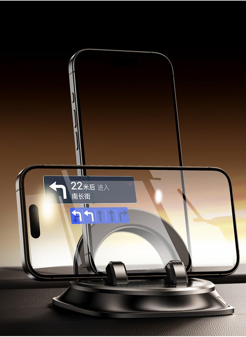 ريماكس حامل هاتف للسيارة من Travel Essentials، حامل هاتف محمول يدور 360 درجة على لوحة القيادة، أساسيات السفر بالسيارة للرحلات الطويلة، ملحقات سيارة متعددة الوظائف تناسب iPhone 15 Pro Max/14/13/12/11  - Image 1