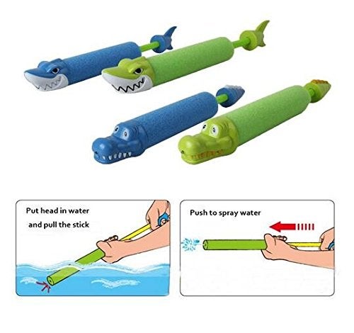 JERN Shark Crocodile Spray Water Gun (Green Shark) - Image 3