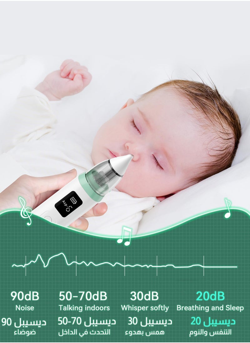 ULHYC Electric baby silent nasal aspirator, 2 silicone heads and 6 suction levels, anti-regurgitation nasal discharge, healthy, safe and convenient, suitable for newborns and young children, with soothing music soothing function.  - Image 2