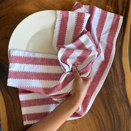 Oak & Lily Set of 3 Kitchen Napkins | Dish Towels | 100% Cotton | Premium European Quality | Washable, Large Size (40 * 60cm) Kitchen Cloth for Roti, Cleaning, Drying, Wiping | Blue Check Print - Image 3