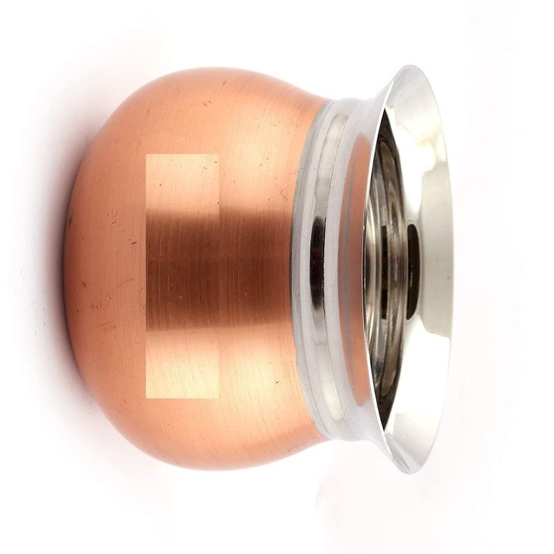 SHIV HOME WORLD Stainless Steel Copper Bottom Cross Teper Hindi Biryani Top Cookware Copper Special Handi 20G Size 3 Capacity 890 ML - Image 1