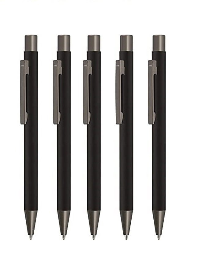 Uma Pack of 5  UMA Retractable Ballpoint Pen Black - Image 1
