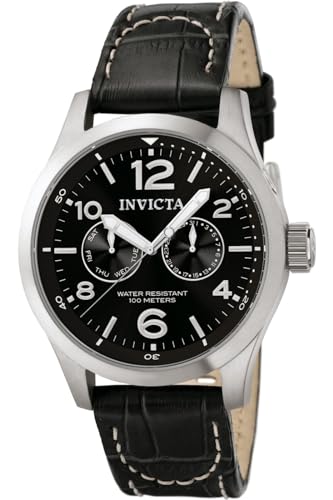 Invicta Men's 0764 I-Force Stainless Steel Watch with Black Leather Band - Image 1