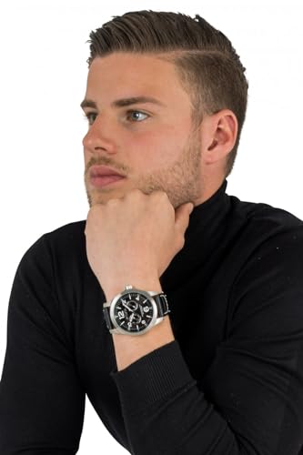 Invicta Men's 0764 I-Force Stainless Steel Watch with Black Leather Band - Image 5