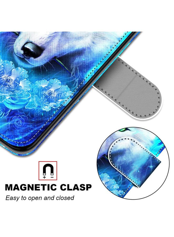 اس-توب جراب لهاتف Samsung Galaxy S22 Ultra 5G، جراب هاتف جلدي أفقي قلاب برسومات متقاطعة ملونة مع حامل وفتحات للبطاقات ومحفظة وحبل - Image 5