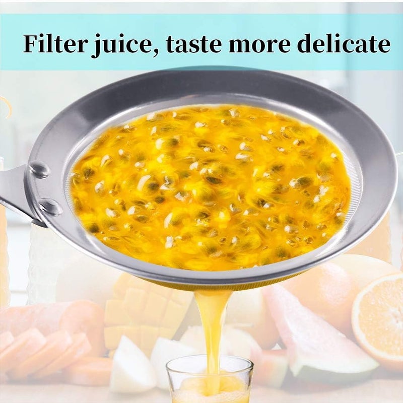 Newness Fine Mesh Strainer Set of 5 with Handle, 304 Fine Mesh Stainless Steel Colander, Wire Strainers for Kitchen, Fat Oil Strainer Skimmer Spoon, Durable Metal Multipurpose for Food, Rice, Quinoa - Image 3