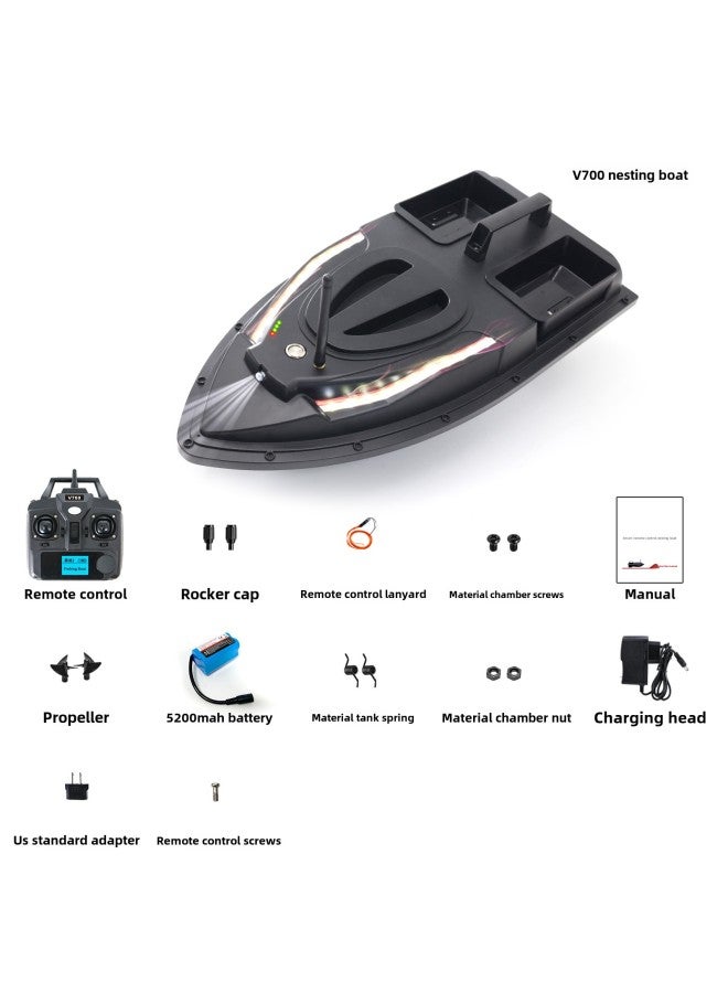 سفينة تعشيش لاسلكية ذكية إشارة الانعطاف ثابتة السرعة كروز 500 متر خطاف صيد عن بعد للتحكم عن بعد - اللون: V700 الإصدار العادي 5200 مللي أمبير - المواصفات: شاحن قياس أوروبي - Image 1