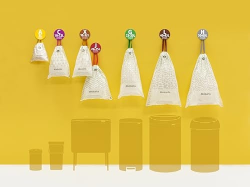 Brabantia PerfectFit Trash Bags (Size X/2.6-3.2 Gal) Thick Plastic Trash Can Liners with Drawstring Handles (40 Bags) - Image 3