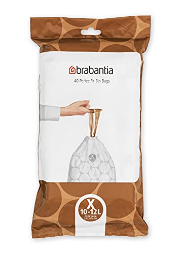 Brabantia PerfectFit Trash Bags (Size X/2.6-3.2 Gal) Thick Plastic Trash Can Liners with Drawstring Handles (40 Bags) - Image 4