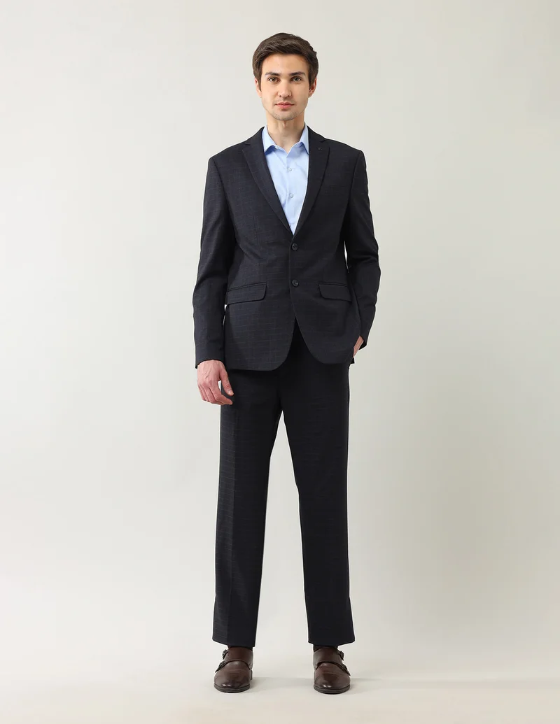 Arrow Dark Blue Tailored Fit Dobby Suit for Men | Best Price UAE