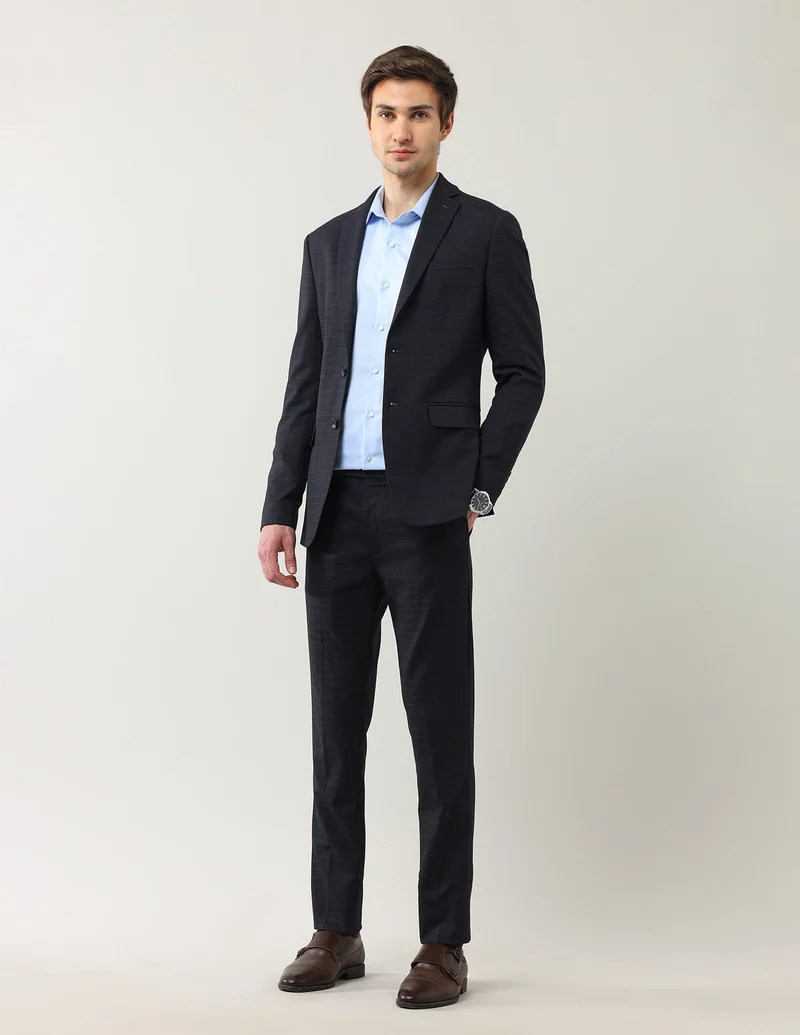 Arrow Dark Blue Tailored Fit Dobby Suit for Men | Best Price UAE