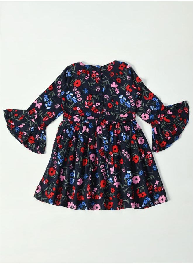 BELLA MODA - All-Over Floral Print Button Detail Dress by Styli - Image 1