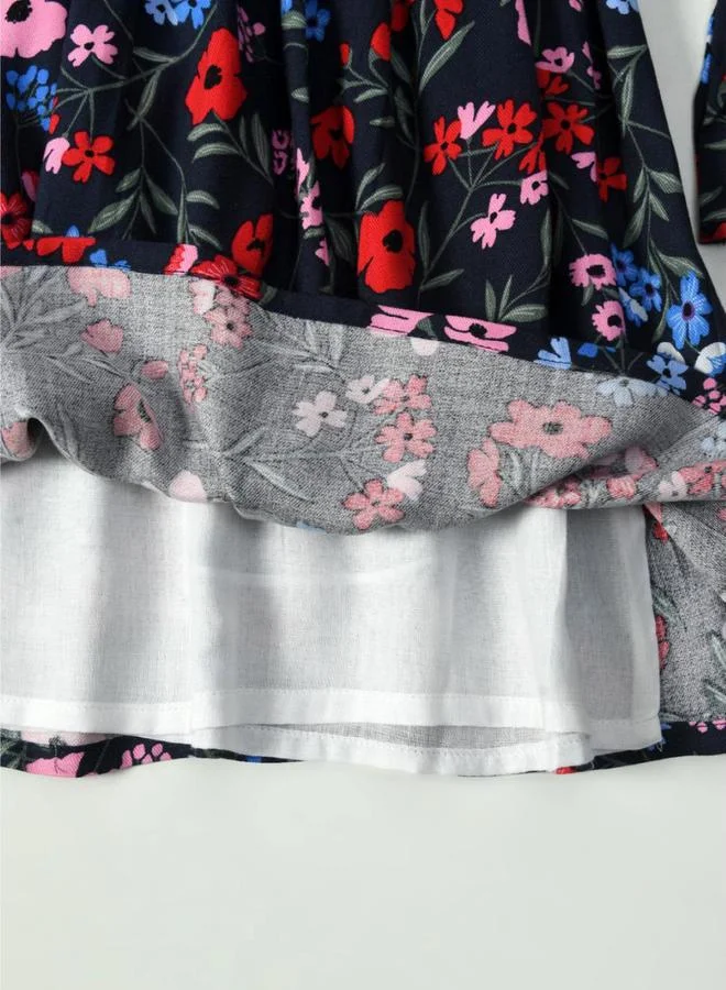 BELLA MODA BELLA MODA All-Over Floral Print Button Detail Dress
