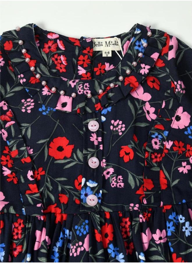 BELLA MODA - All-Over Floral Print Button Detail Dress by Styli - Image 1