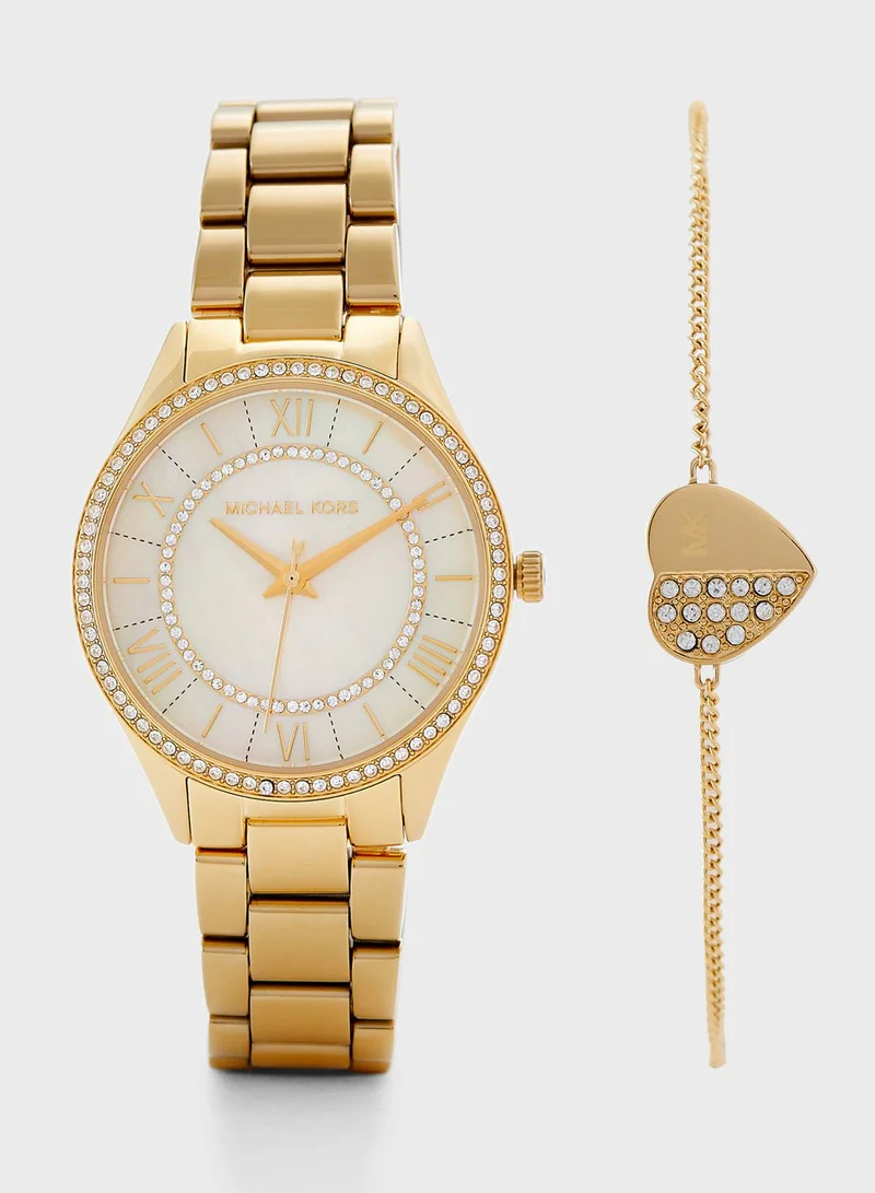 Michael Kors MK4490 Lauryn Analog Watch+Bracelet Set