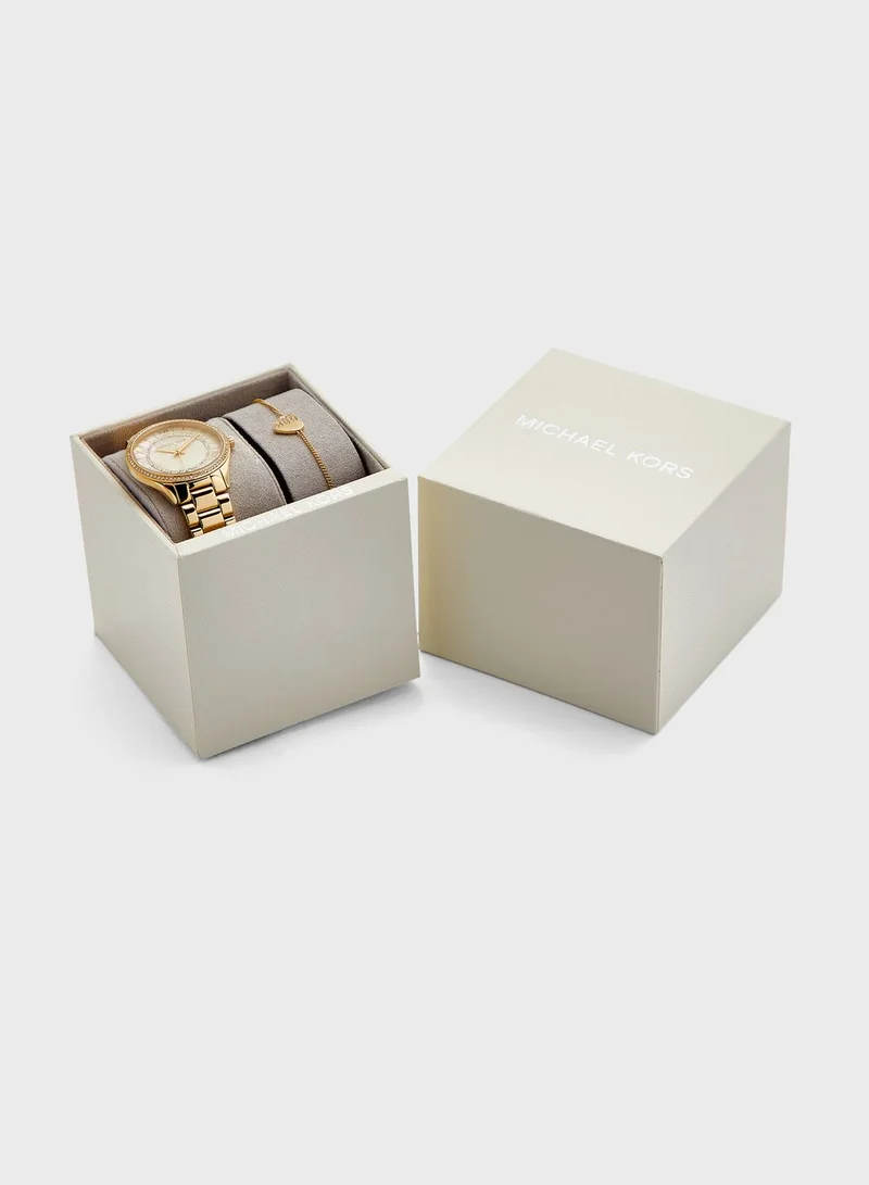 Michael Kors MK4490 Lauryn Analog Watch+Bracelet Set