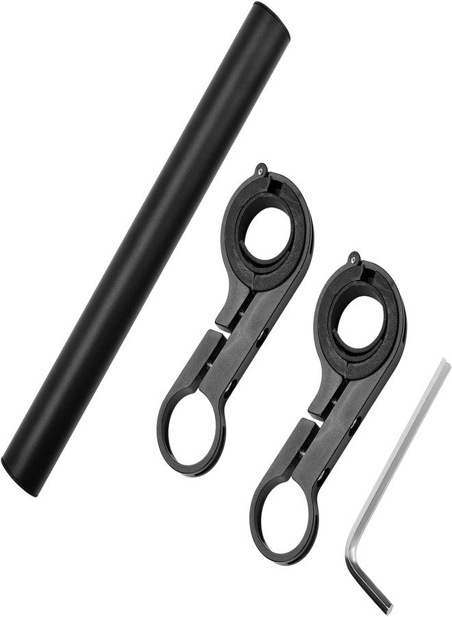 CYBIC Bicycle Handlebar Extender, Black, Aluminum Alloy, Adjustable Mount, Double Clamp Design - Image 2