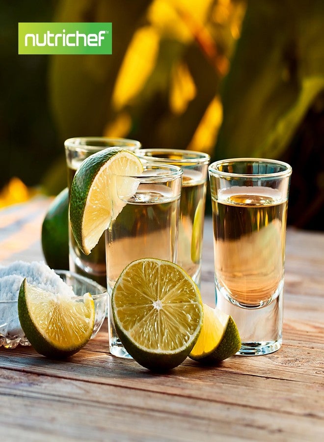 NutriChef 8-Pack Clear Shot Glasses - Heavy Stable Base with Thick Glass - For Hot & Cold Drinks, Whiskey, Vodka, Tequila, Cordial, Spirits, Liquors, & Espressos - Small Bulk 1 Ounce Shotglass - Image 5