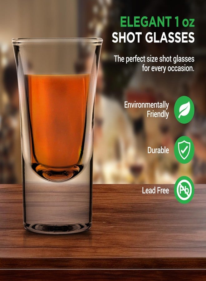 NutriChef 8-Pack Clear Shot Glasses - Heavy Stable Base with Thick Glass - For Hot & Cold Drinks, Whiskey, Vodka, Tequila, Cordial, Spirits, Liquors, & Espressos - Small Bulk 1 Ounce Shotglass - Image 2